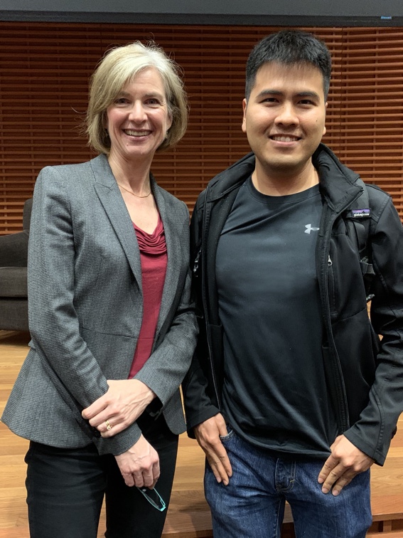 Attending a talk on CRISPR by Prof. Jennifer Doudna at Stanford University
